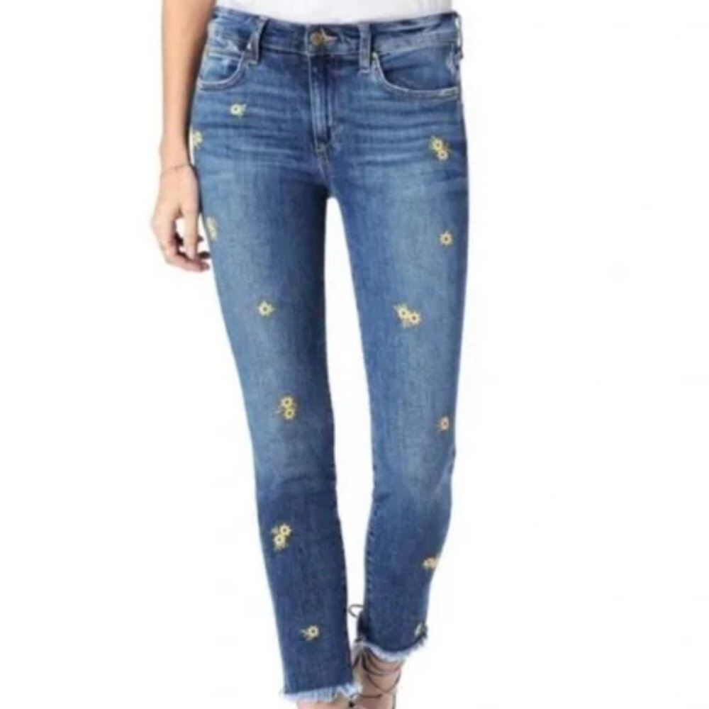 Joe’s Jeans Mid Rise Skinny Crop “The Icon” Sunflower Jeans Size 30